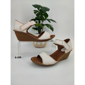 Clarks Women's Artisan White Platform Wedge Sandals Size 8M US